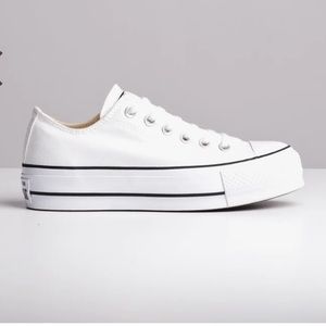 Converse all star platform low top white sneakers size 6 laces